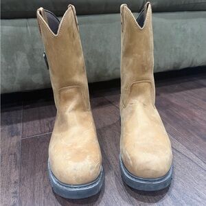 GoPro Men's Tan Leather Steel Toe Boots